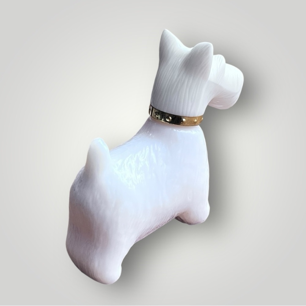 Vintage Avon White Scottie Dog Figurine with Gold Collar Perfume Bottle - Picture 12 of 13